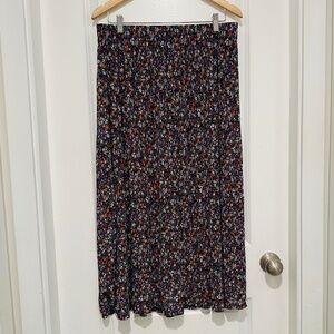 2/$40 RW & CO | Women’s Floral Maxi Skirt Flowy Multicoloured Pull On Waistband